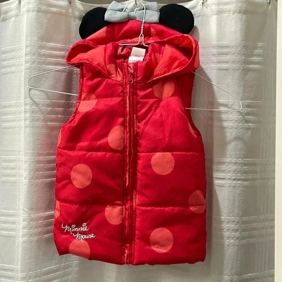 Disney Minnie Mouse hooded vest red 4T - Picture 1 of 7